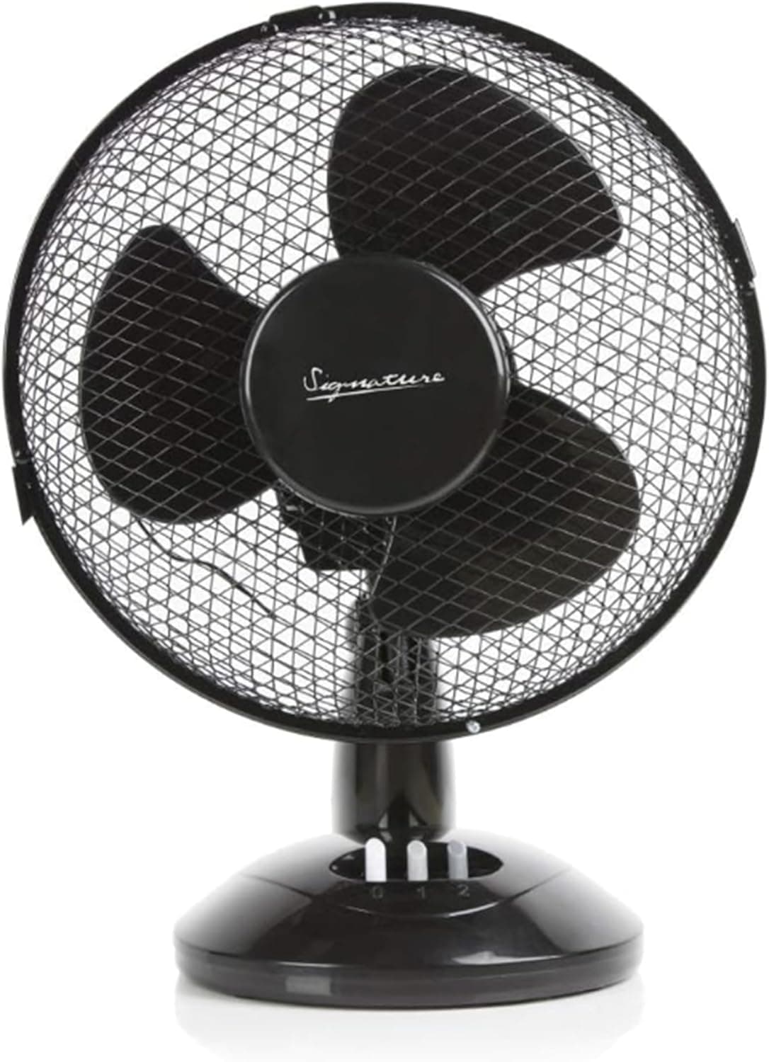 Signature 9” 2 Speed Desk Fan with Oscillation, Adjustable Tilt, Black, S40008B
