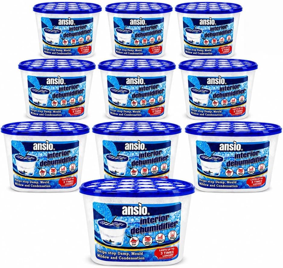 ANSIO Dehumidifier Disposable Pack of 10 Room Moisture Absorber | Condensation Remover , Mould in Home, Bathroom, Window, House, Kitchen