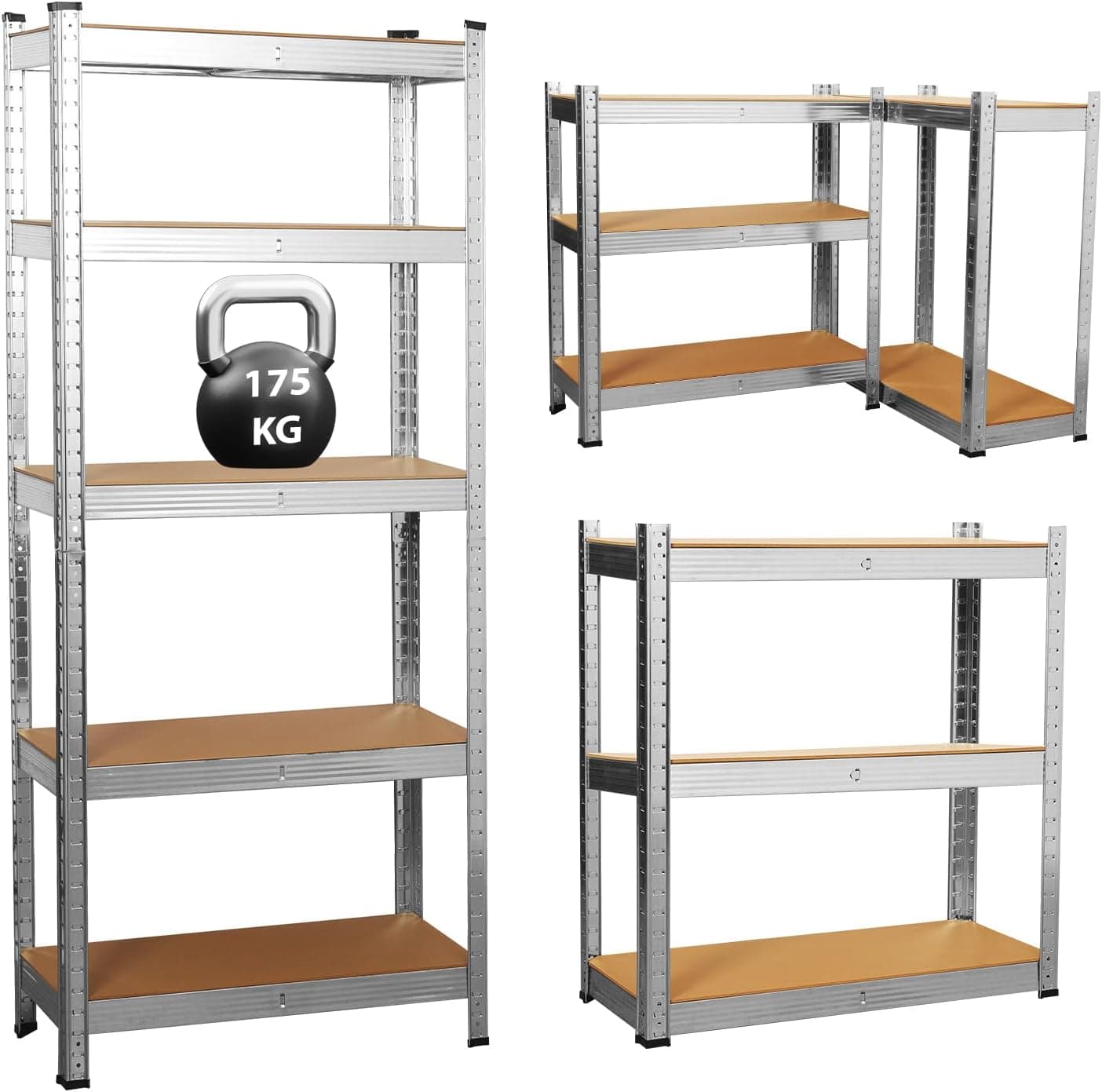 Garage Shelving Units,5 Tier Shelving Unit Garage Shelves Storage Shelf Heavy Duty Shed Storage Racking Shelf Metal Boltless for Warehouse
