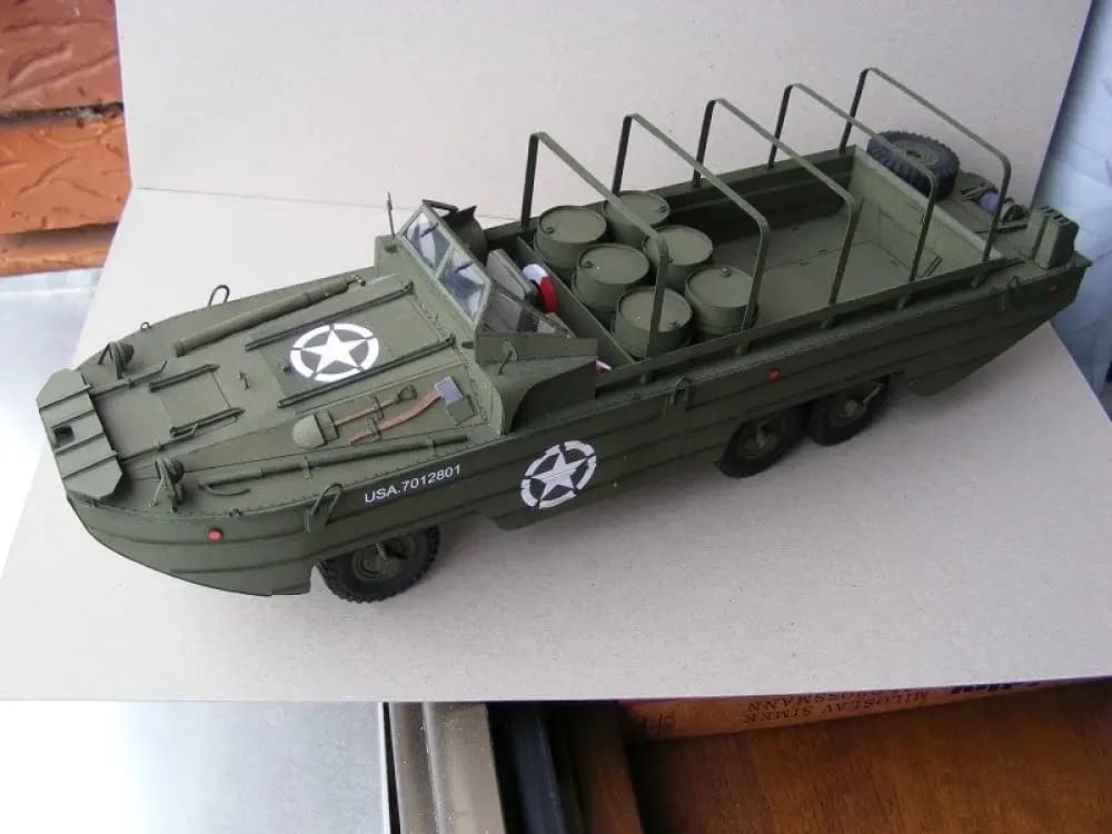 US ARMY WW2 DUCK DUKW Amphibious Truck 1:25 DIY Paper Model Kit Puzzles Handmade Toy DIY
