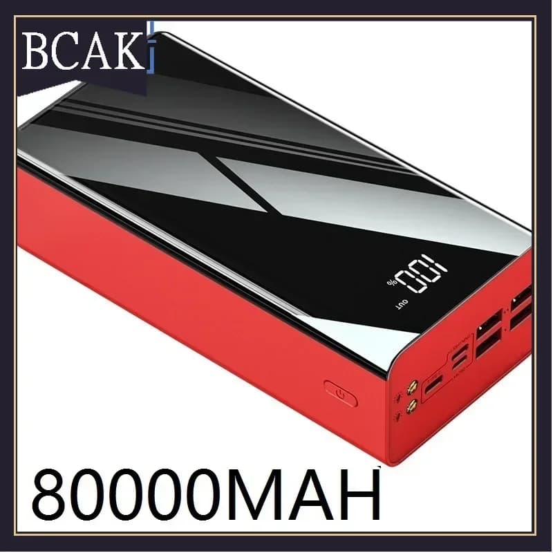 BCAK Outdoor Mobile Power Gift Wh Style 80000mAh Large-capacity Charging Treasure 60000 Digital Display 5w Fast Charging 100000