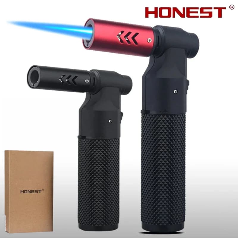 HONEST Metal High Temperature Flame Inflatable Lighter Windproof Jet Flame Cigar Barbecue Jewelry Welding Outdoor Lighter