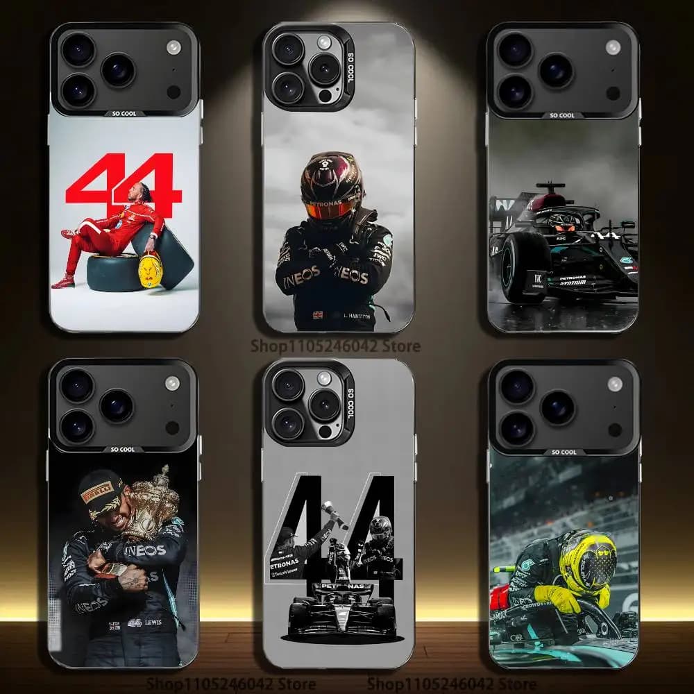 Racing 44 L-Lewis H-Hamilton For iPhone 17,16,15,14,13,12,11,Mini,Pro,E,SE4,XS,MAX Black Candy Matte Cover