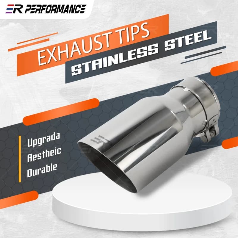 1 PC ER Universal Car Accessories Stainless Exhaust Tips Auto Modified Muffler Tail Tip Upgrade Nozzles Single Wall Straight Cut
