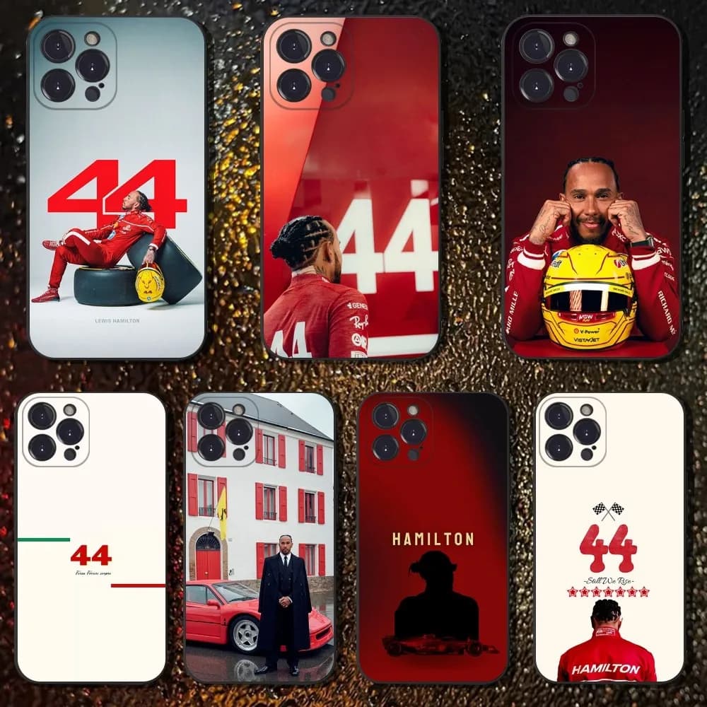 44 L-Lewis Hamilton Phone Case For iPhone 16,15,14,13,12,11 Plus,Pro Max,XS,X,XR,SE,Mini,8,7,Soft Silicone Black Cover