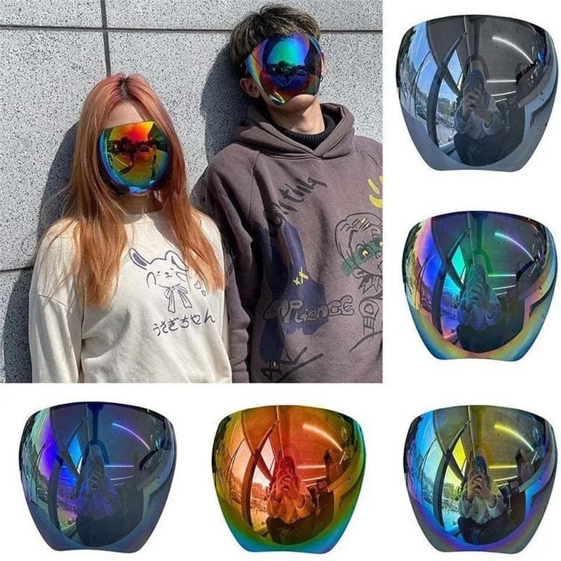 One Piece Protective Face Mask Full Face UV Resistant Oversized Punk Goggle Sunglasses Riding Windproof Dustproof Goggles Gifts