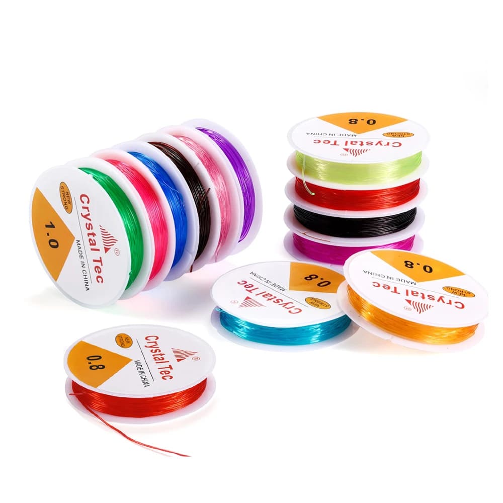 0.5-1mm Plastic Colorful Elastic Rope Round Crystal Line Jeweleri Thread for DIY Beading Bracelet Jewelry Making Accessories