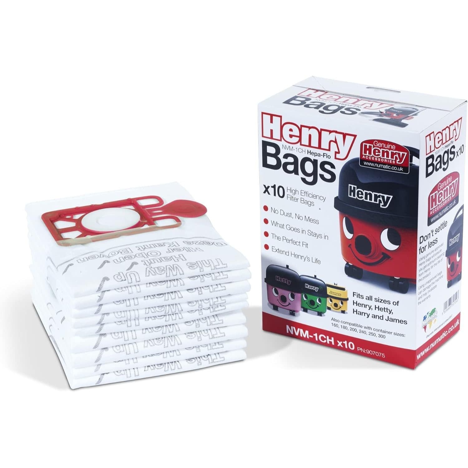 Henry NVM-1CH 907075 HepaFlo Vacuum Bags, Pack of 10
