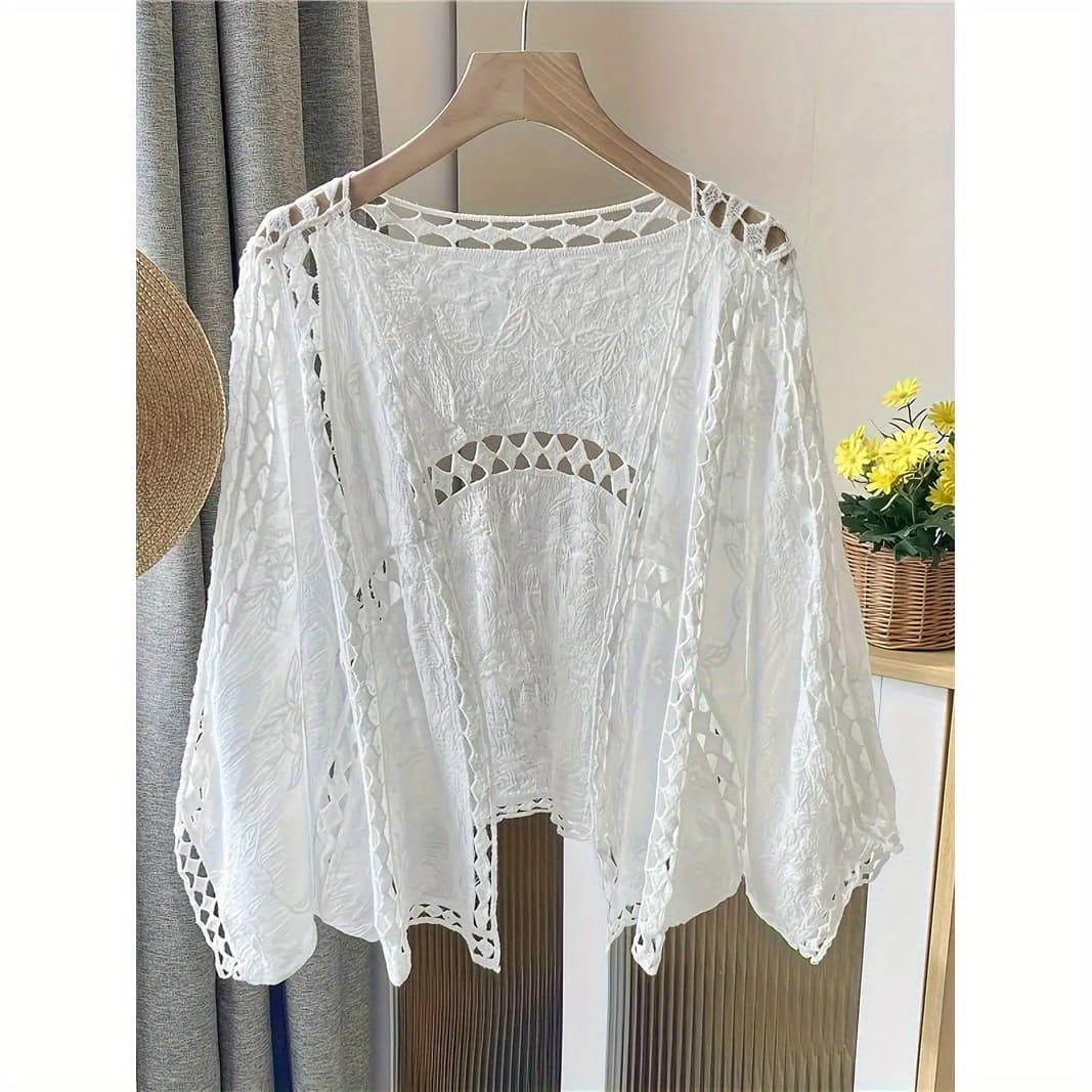 Ladies' Elegant Cardigan, Lightweight Summer and Spring Cover-up, Openwork Jacket