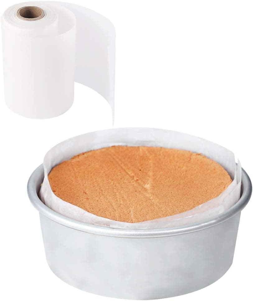 Cake Tin Liner, Nonstick Greaseproof Small Baking Parchment Paper Roll for Round Springform Cake Tin and More(10cm x 50m) | Narrow baking
