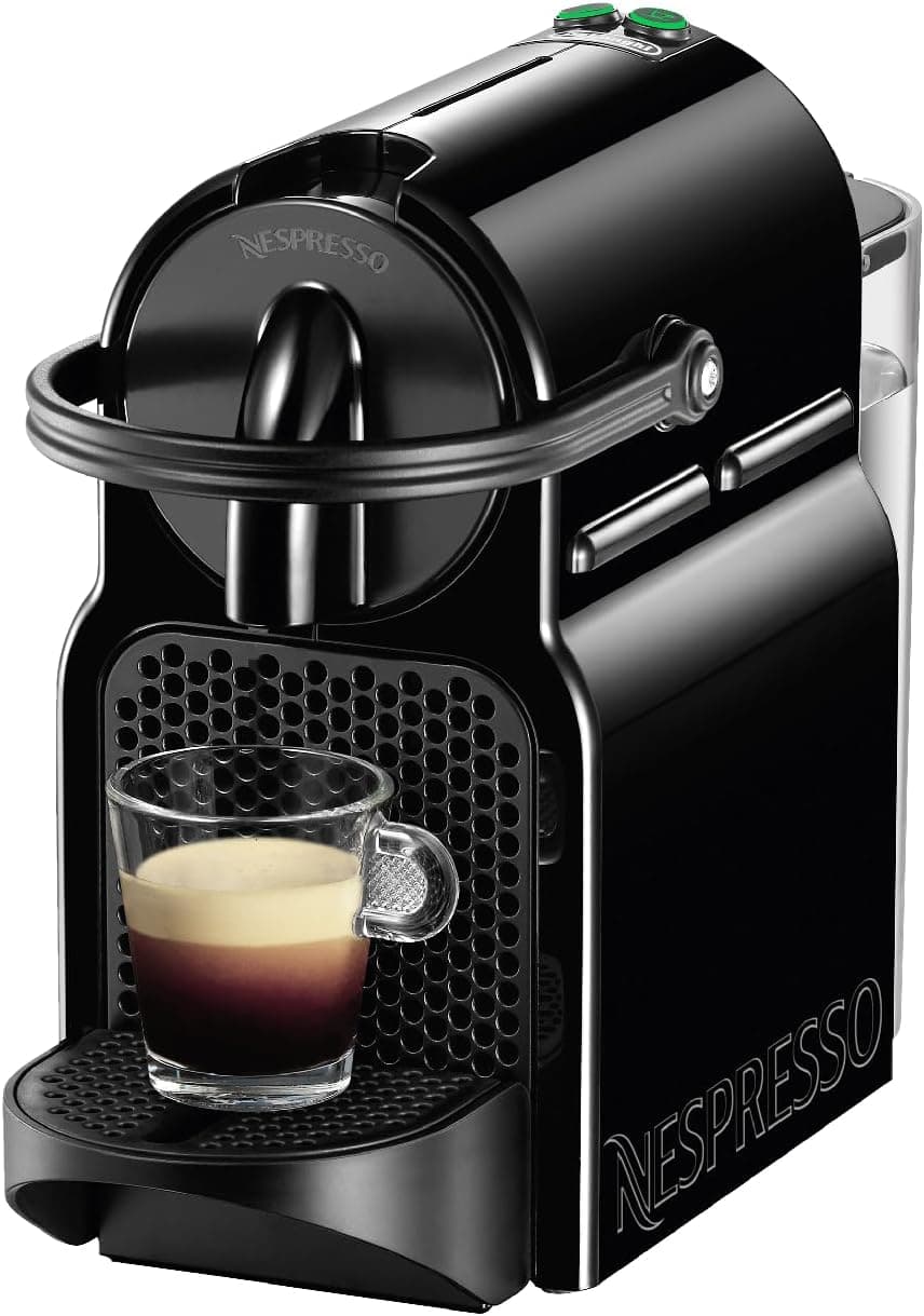 Nespresso DeLonghi EN 80.B - Inissia Capsule Coffee Pod Machine - Auto Brew Stop, fast Heat-up, auto Off - 0.8 Liters, 19 Bar - incl. 16