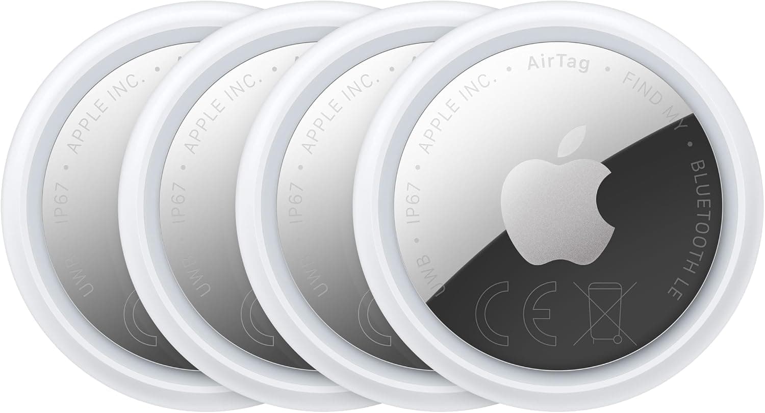 Apple AirTag 4 pack (2nd generation): Tracker for Keychain, Wallet and More; Locator with Sound; Simple One-Tap Setup with iPhone or iPad;