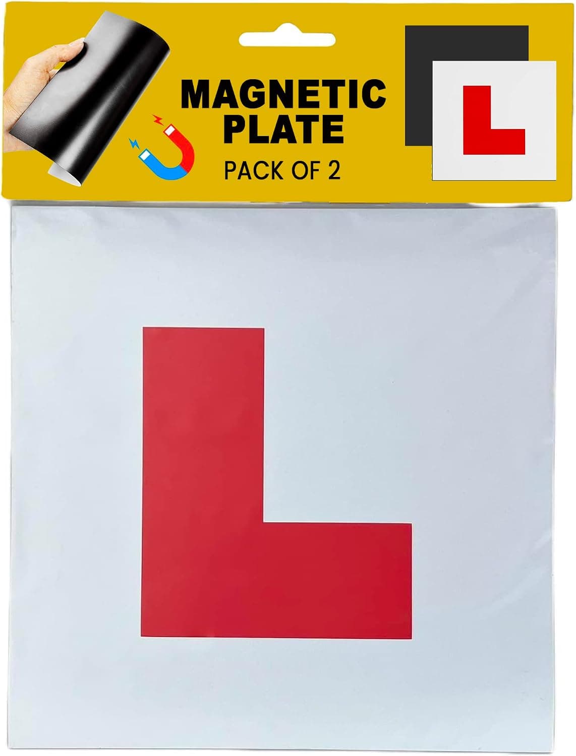 Extra Strong 2 Pack L Plates Magnetic For Car, Extra Thick Learner Plates Magnetic, No Melting No Blow Off Easy To Move Without Scratching