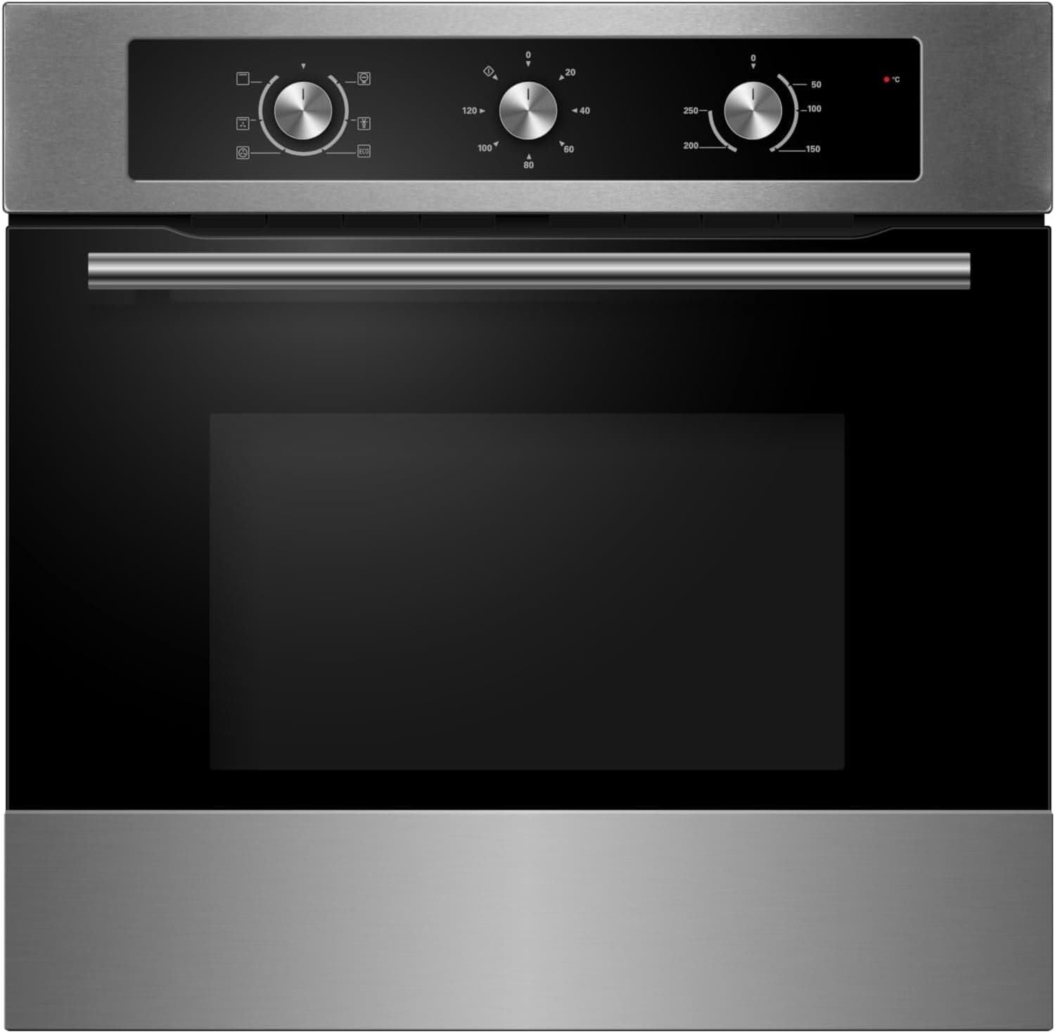Cookology 65L Built-in Electric Fan Oven - Stainless Steel | Programmable Timer - Minute Minder - 2.1kW - Built-in Design