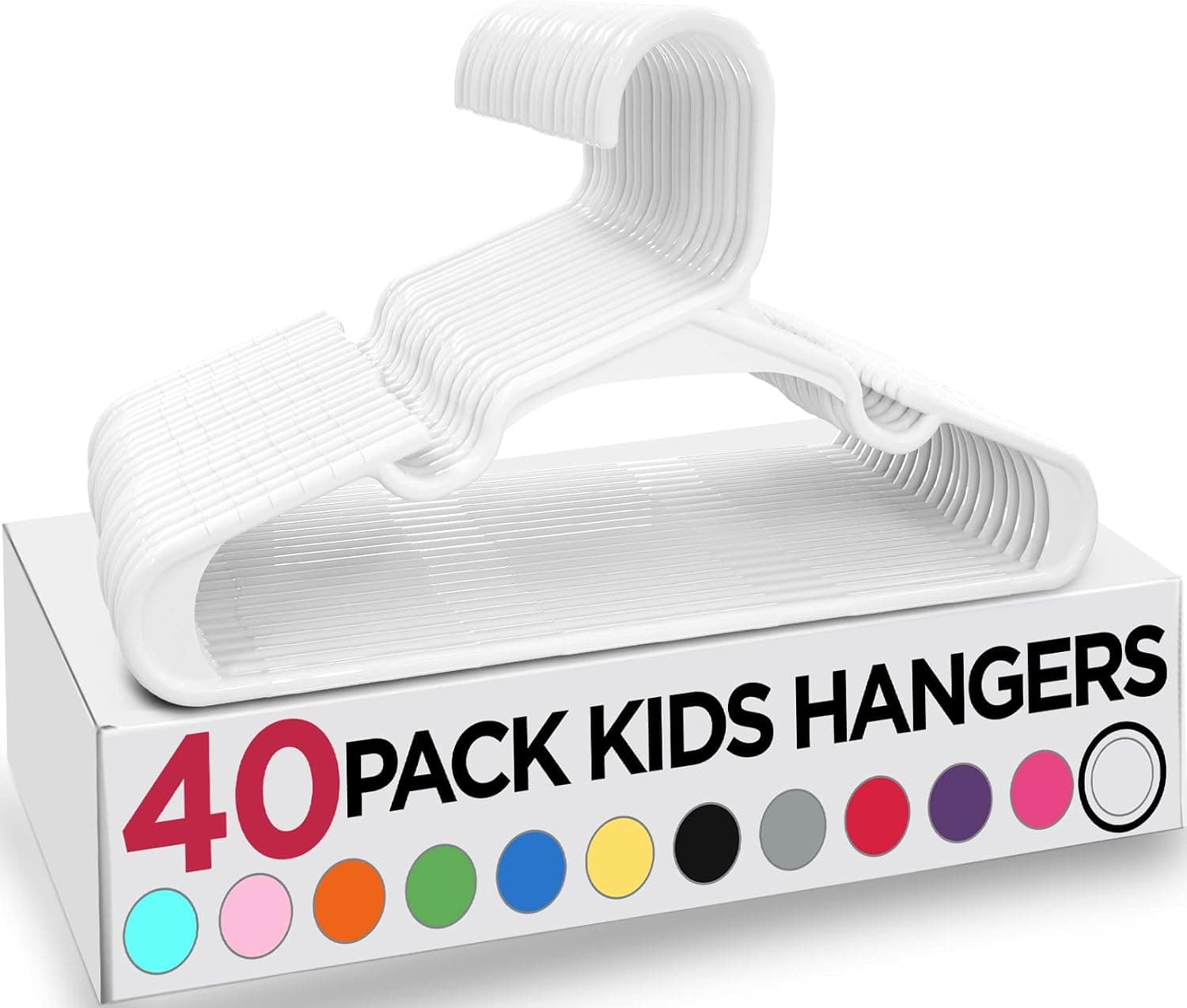 Utopia Home Plastic Kids Hangers for Clothes - Pack of 40 - Durable and Slim - Space Saving Children's All Purpose Garment Trouser Skirt