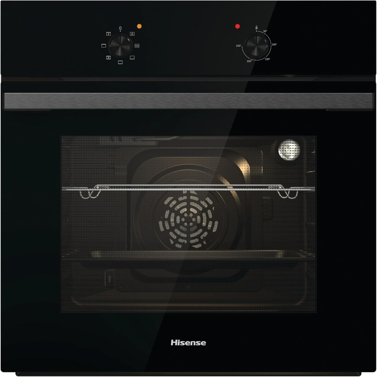 Hisense BI62020ABGUK - Built-in 60L Electric Single Oven - Black - 530x595x595 mm (DxWxH) - A Rated, Extra Large
