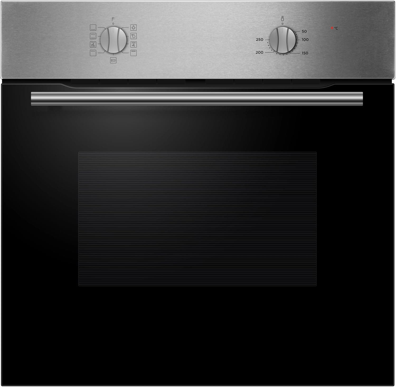 Cookology 65L Built-in Fan Oven - Single with Grill - Stainless Steel | Mechanical Controls - A Energy Rated