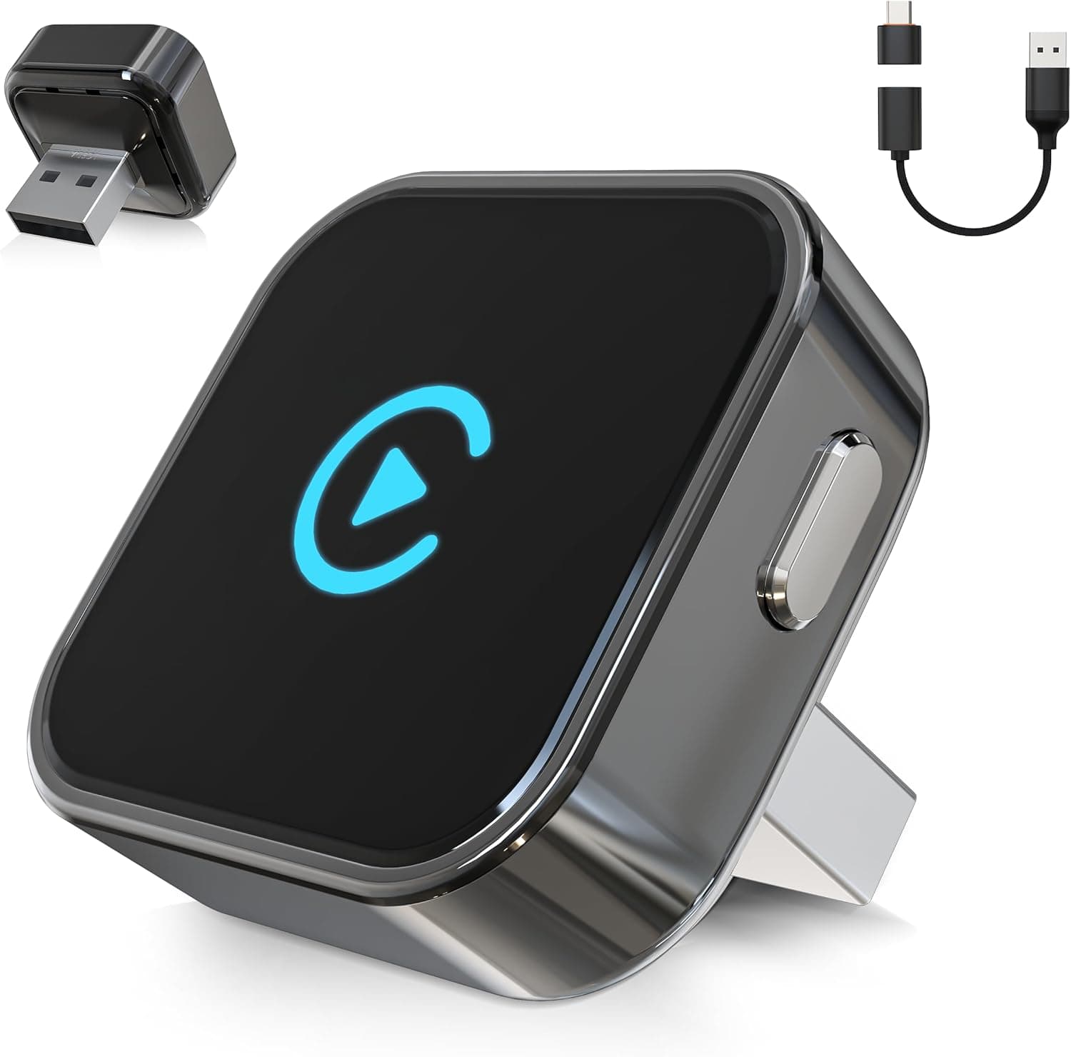 Wireless CarPlay & Android Auto Adapter 2026 Upgrade Instant 2-Phone Switch, 2-in-1 Plug & Play OTA Dongle for iPhone & Android, BT 5.3 &
