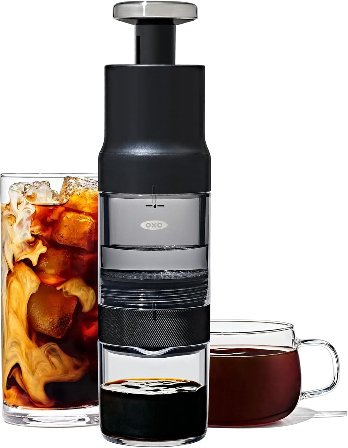 OXO Brew Rapid Brewer – Portable Manual Coffee Maker, Built-In Stainless Steel Filter, Adjustable Strength, Compact & Lightweight, No Pods