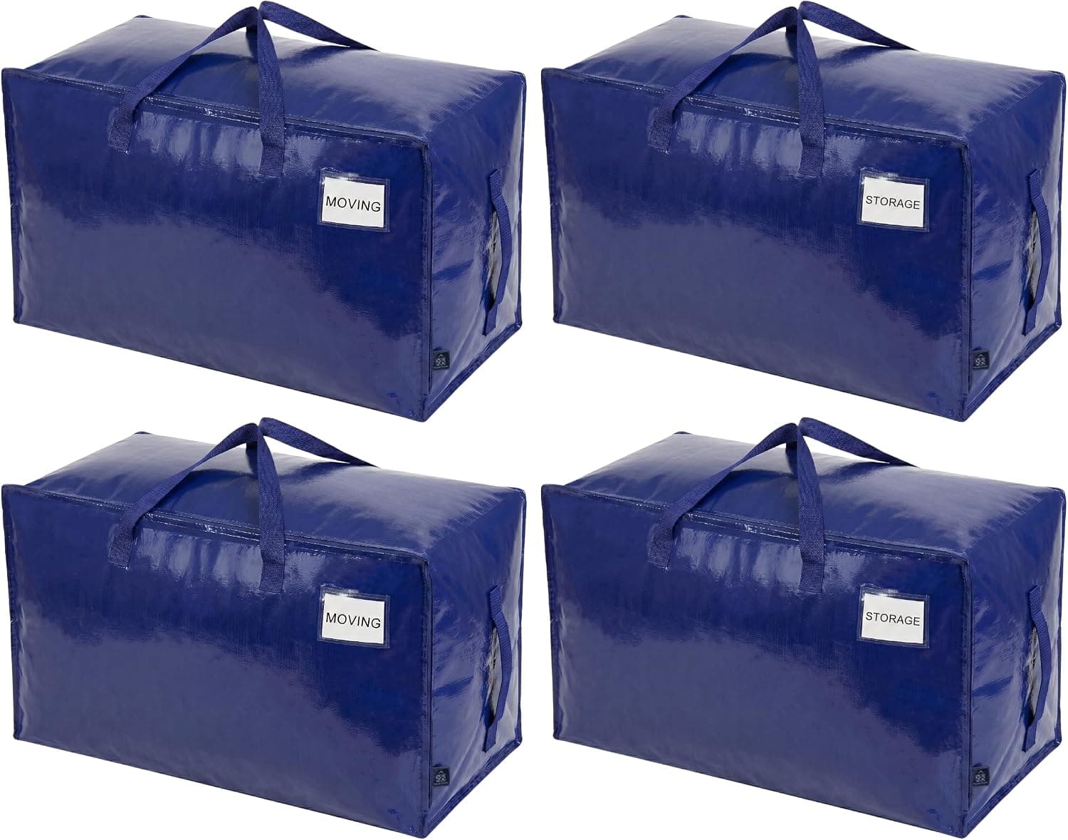 VENO 4 Pack Large Moving Boxes & Storage Bags – Oversized Packing Bags with Zippers & Handles,Heavy-Duty Laundry Bag for Moving House(Blue
